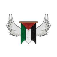 flagga palestina med vinge illustration vektor