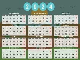 2024 Kalender Design Vektor