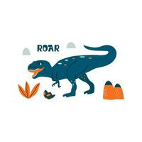 tyrannosaurus rex dinosaurie. affisch vektor illustration hand dragen