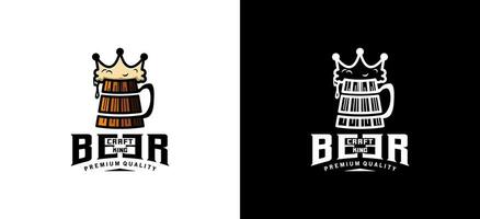 Bier trinken Jahrgang Design, Alkohol Logo Vektor Illustration zum Kneipe Verein und Bar, Brauerei Logo
