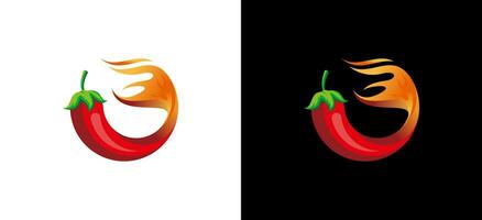 brand tailed chili vektor för varm kryddad röd chili logotyp design