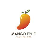 vektor mango frukt logotyp mall. mango ikon i platt begrepp.