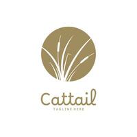 cattail gräs logotyp mall vektor illustration