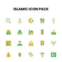 islamisch eben Stil Symbol Pack vektor