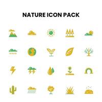 Natur eben Stil Symbol Pack vektor