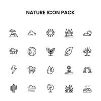 Natur dünn Gliederung Symbol Pack vektor