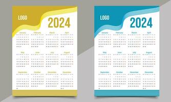 Kalender Design Vorlage. einer Seite oder Mauer Kalender Design. vektor