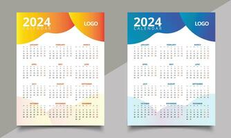 kalender design. en sida kalender. skriva ut kalender design mall vektor