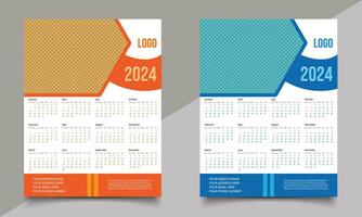 kreativ Kalender Design. Mauer oder eine Seite Kalender Design Vorlage. vektor