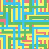 en färgrik labyrint mönster med kvadrater och rader vektor