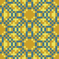 ein Gelb und Blau Muster mit Quadrate vektor