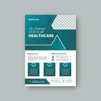 företags- sjukhus folder eller flygblad design med geometrisk form. vektor