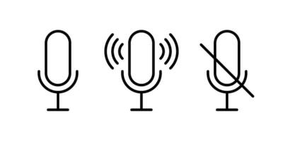 Mikrofon, Aufzeichnung und Stimme Podcast Linie unterzeichnen. mic Symbol. Vektor Gliederung Symbol