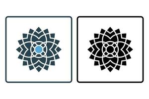 Mandala Symbol Illustration. Symbol verbunden zu Meditation und spirituell Wachstum. solide Symbol Stil. einfach Vektor Design editierbar