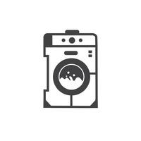 tvättning maskin ikon design modern stil linje konst svart och vit. kläder torktumlare, bricka eller tvätt logotyp vektor design mall.