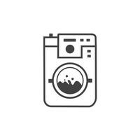 Waschen Maschine Symbol, modern Stil Linie Kunst. Kleider Trockner, Unterlegscheibe oder Wäsche Logo Vektor Design Vorlage isoliert auf Weiß Hintergrund.