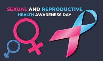 Sexual- und reproduktiv Gesundheit Bewusstsein Tag. Hintergrund, Banner, Karte, Poster, Vorlage. Vektor Illustration.