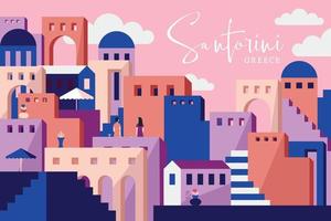 Vektor-Illustration von Santorini Griechenland, flaches Design-Konzept vektor