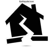 jordbävning ikon, vektor illustration