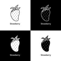 jordgubb frukt. friska mat logotyp ikon vektor