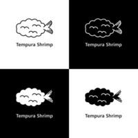 tempura räka. friterad skaldjur logotyp ikon vektor