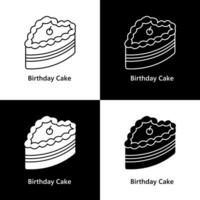Kuchen mit Kirsche. Hochzeit und Geburtstag Kuchen Logo Symbol vektor