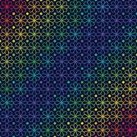 abstrakt blomma mönster design mall med mörk blå bakgrund och regnbåge Färg på en objekt av element vektor