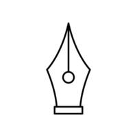 Tinte Stift Symbol. einfach Gliederung Stil. Brunnen, Kalligraphie Werkzeug, Feder, schreiben, Brief, alt, klassisch Konzept. dünn Linie Symbol. Vektor Illustration isoliert.