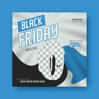 blå Färg kreativ svart fredag posta design mall. vektor