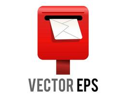 Vektor rot Japan Öffentlichkeit Briefkasten, Briefkasten, Briefkasten Symbol mit Weiß Brief oder Briefumschlag