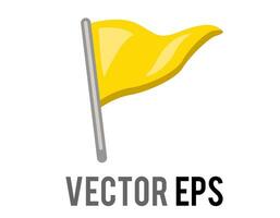 vektor isolerat vektor triangel- lutning gul flagga ikon med silver- Pol