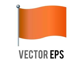 vektor isolerat rektangulär halloween lutning orange flagga ikon med silver- Pol