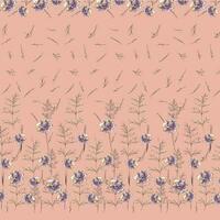 rosa och blå textil- design abstrakt design av texturerad blommor redo för textil- grafik. vektor