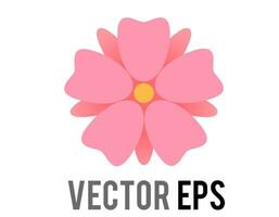 vektor ljus rosa sakura blomma av körsbär blomma ikon med fem kronblad