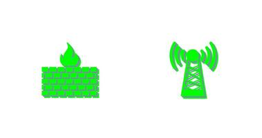 Firewall und Turm Symbol vektor