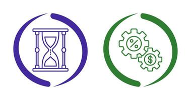 Sanduhr und Kuchen Diagramm Symbol vektor