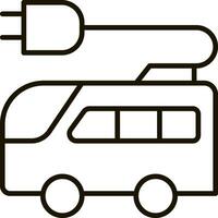 eco buss transport linje ikon illustration vektor