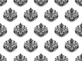 Damast nahtlos Muster. schwarz Blumen Luxus königlich Hintergrund. Blumen- Hintergrund. vektor