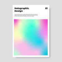 abstrakt holografiska bakgrund uppsättning. retro 80-tal, 90s stil. färgrik holografiska posters för bok omslag broschyr mönster. vektor illustration