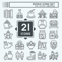 ikon uppsättning Ryssland. relaterad till utbildning symbol. linje stil. enkel design redigerbar. enkel illustration vektor