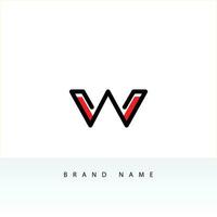 w Logo. Vektor Grafik branding Brief Element.