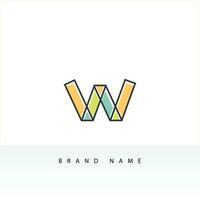 w Logo. Vektor Grafik branding Brief Element.