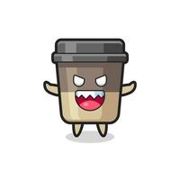 Illustration des bösen Kaffeetasse-Maskottchen-Charakters vektor