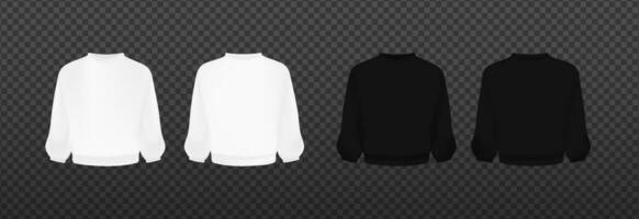 Weiß und schwarz lange Ärmel Vorlage. Sweatshirt Attrappe, Lehrmodell, Simulation vektor