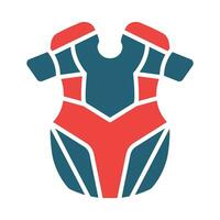 bröst skydd vektor glyf två Färg ikon för personlig och kommersiell använda sig av.