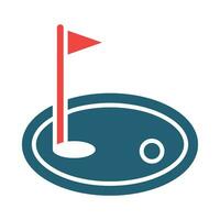 golf vektor glyf två Färg ikon för personlig och kommersiell använda sig av.