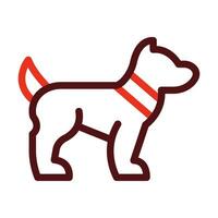 hund gående vektor tjock linje två Färg ikoner för personlig och kommersiell använda sig av.