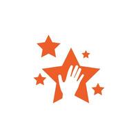 Star und Hand Logo vektor