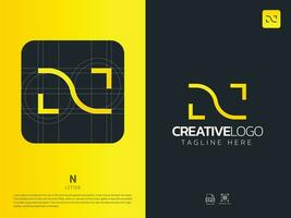 Brief n Monogramm Initiale Logo, geometrisch, modern, Gradient, Gitter Logo vektor