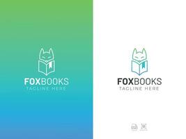 Fuchs Buch Logo Design vektor